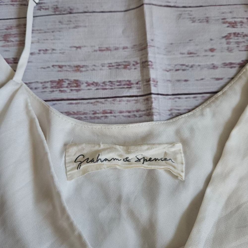 Graham & Spencer Tank Asymmetrical Midi Dress Off White Womens Small - Picture 3 of 6